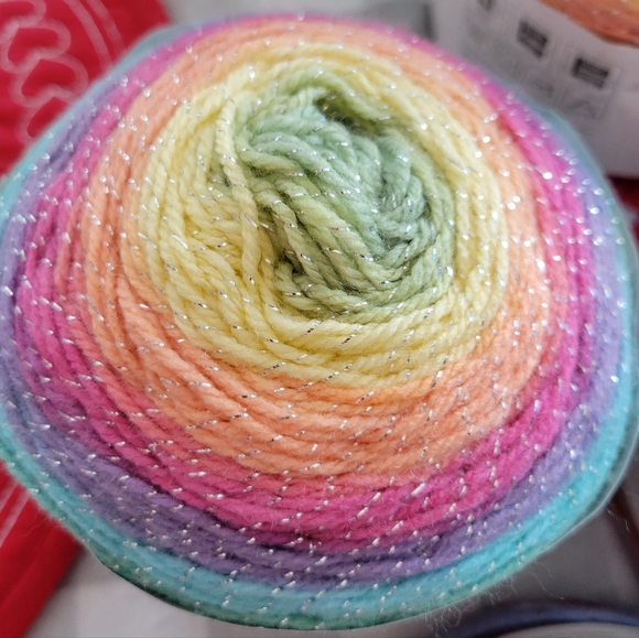 Red Heart Roll With It Sparkle and Melange Yarn - Picture 3 of 8